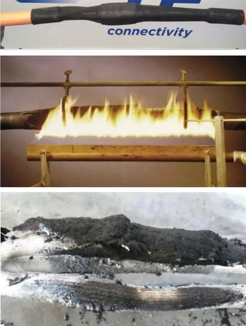 耐火測試之前、期間和之后的耐火接頭